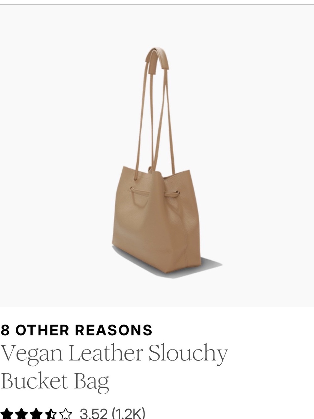 8 Other Reasons Vegan Leather Slouchy Bucket Bag - Beige